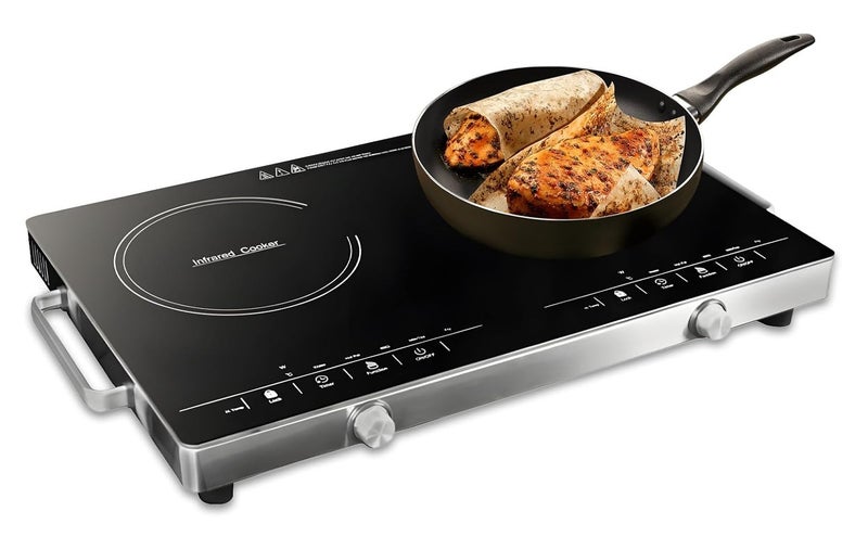 XVersion 7000W Double Electric Cooker with Adjustable Temperature, Induction Stove & Hot Plate, Durable Electric Burner with Handle, Ideal for Home Use – 1-Year Warranty (Black) - Image 1